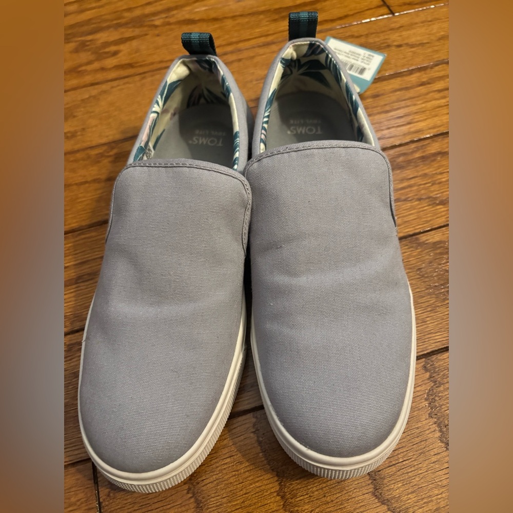TOMS women Gray and Tan Slip-On Shoes